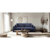 3-SITZER-SOFA MEGA Cord Dunkelblau  - Schwarz/Dunkelblau, Design, Textil (252cm) - MID.YOU