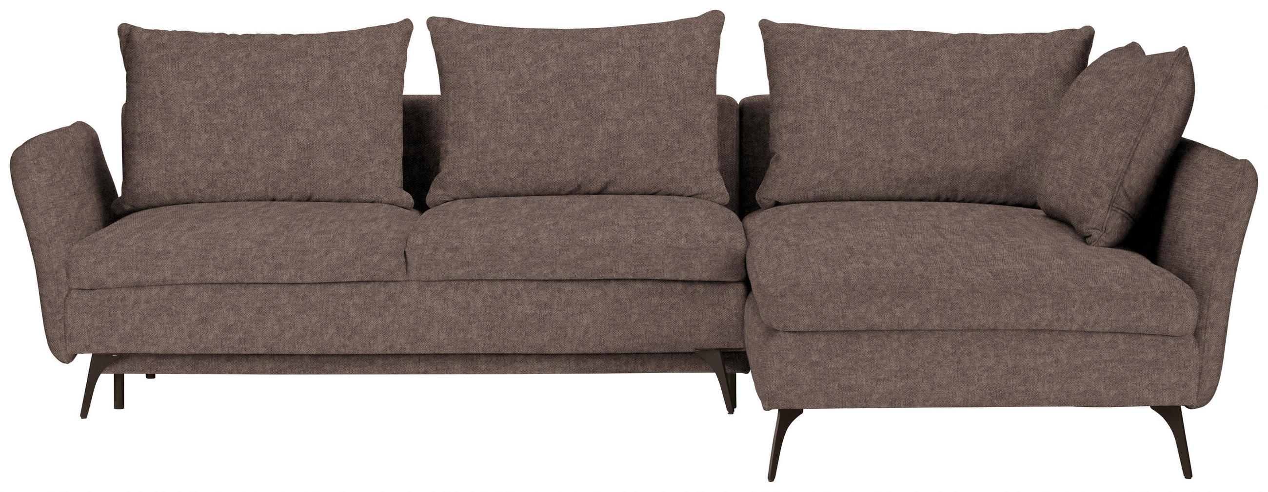ECKSOFA Braun Webstoff  - Schwarz/Braun, Design, Textil/Metall (282/182cm) - Stylife