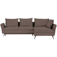 ECKSOFA Braun Webstoff  - Schwarz/Braun, Design, Textil/Metall (282/182cm) - Stylife