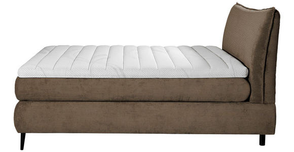 BOXSPRINGBETT 160/200 cm,  in Braun, gepolstertes Kopfteil, Topper, Matratzen, H3 + H4 = fest + sehr fest  - Schwarz/Braun, Trend, Holz/Textil (160/200cm) - Esposa