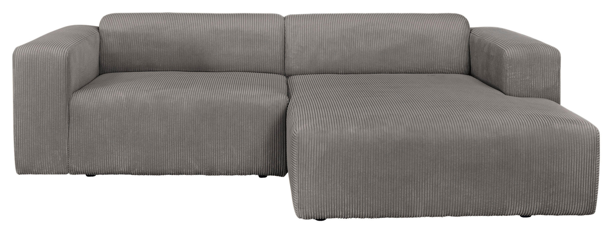 ECKSOFA BASMA in Cord Mokka  298/175 cm  - Schwarz/Mokka, Design, Kunststoff/Textil (298/175cm) - P & B