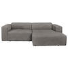 ECKSOFA BASMA in Cord Mokka  298/175 cm  - Schwarz/Mokka, Design, Kunststoff/Textil (298/175cm) - P & B