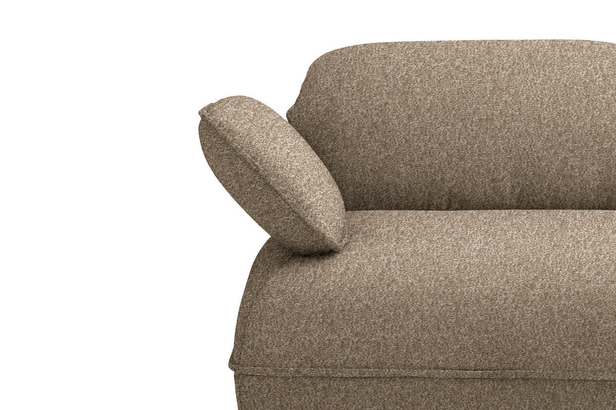 ECKSOFA Chenille Beigebraun  - Beigebraun/Schwarz, Design, Kunststoff/Textil (343/154cm) - Koinor