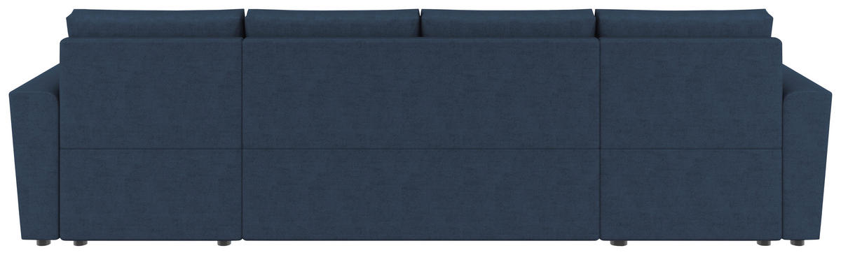 WOHNLANDSCHAFT TERMOLI Dunkelblau Jacquard  - Schwarz/Dunkelblau, Design, Kunststoff/Textil (155/296/155cm) - MID.YOU