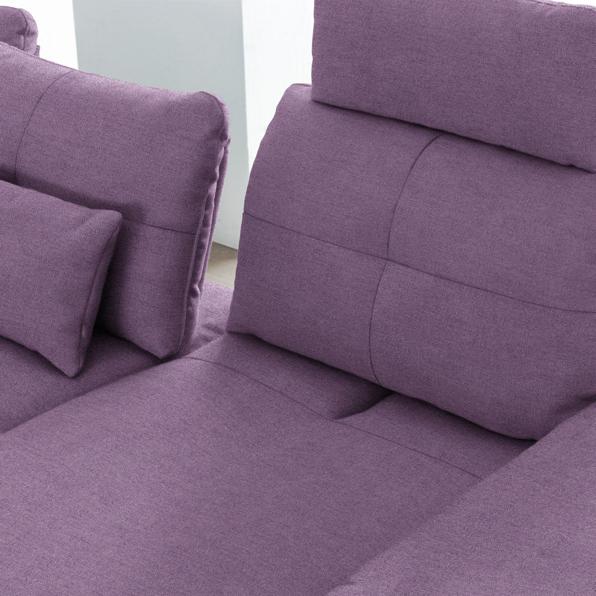 ECKSOFA in Flachgewebe Lila  271/344 cm  - Lila/Schwarz, Design, Textil/Metall (271/344cm) - Chilliano