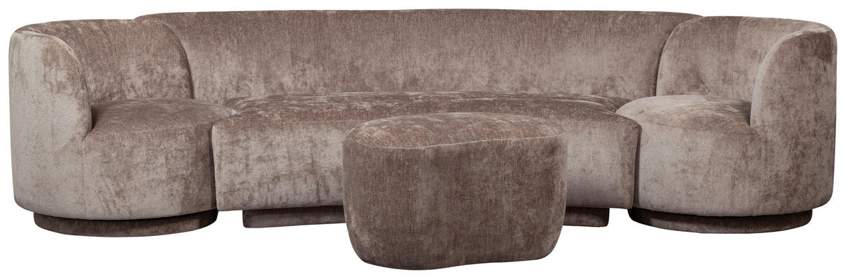 HOCKER in Textil Taupe  - Taupe, Design, Textil (73/43/51cm) - Livetastic