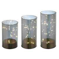 Veioză Cu Led - gri, Konventionell, plastic/sticlă (8/12,5-15-17cm) - Globo