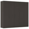 DREHTÜRENSCHRANK 251/235/61 cm,  in Graphitfarben, 5-türig  - Graphitfarben, Basics, Holzwerkstoff/Metall (251/235/61cm) - Novel