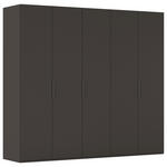 DREHTÜRENSCHRANK 251/223/61 cm,  in Graphitfarben, 5-türig  - Graphitfarben, Basics, Holzwerkstoff/Metall (251/223/61cm) - Novel