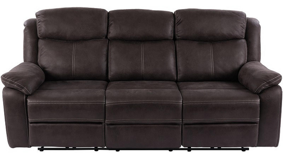 RECLINERSOFFA i brun  - brun/svart, Klassisk, metall/trä (219/105/99cm) - Best Price