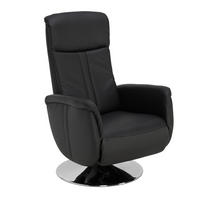 RELAXAČNÍ KŘESLO, kůže, černá - černá/barvy chromu, Design, kov/kůže (71/108/83cm) - Beldomo Premium
