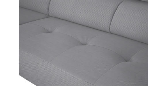 ECKSOFA in Feincord Grau  205/280 cm  - Schwarz/Grau, Design, Textil/Metall (205/280cm) - Xora
