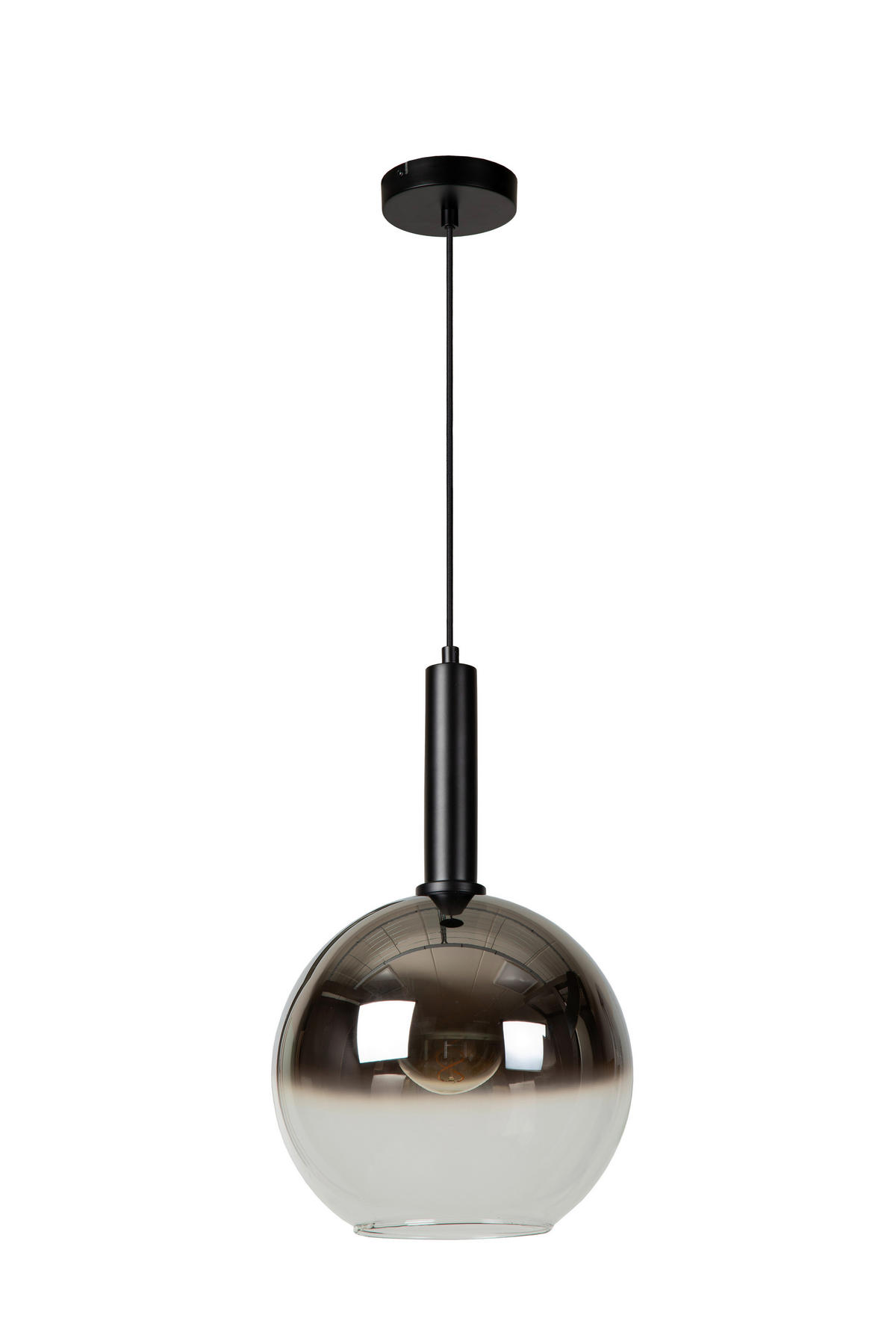 HÄNGELEUCHTE Marius 30/30/150 cm   - Schwarz, Design, Glas (30/30/150cm) - Lucide