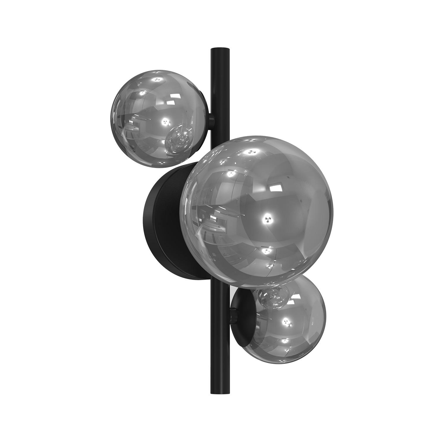 WANDLEUCHTE PALOMA 23/33/18 cm   - Schwarz, Design, Glas/Metall (23/33/18cm)