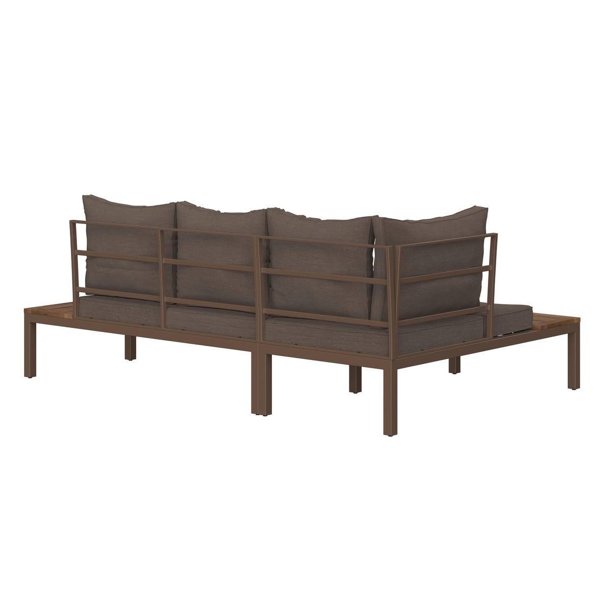 LOUNGEGARNITUR  138/207 cm  Akazie vollmassiv Stahl  - Naturfarben/Braun, MODERN, Holz/Metall (138/207cm) - Ambia Garden