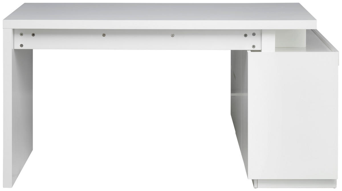 KOTNA PISALNA MIZA leseni material bela  - bela, Moderno, leseni material (150/76/120cm) - MID.YOU