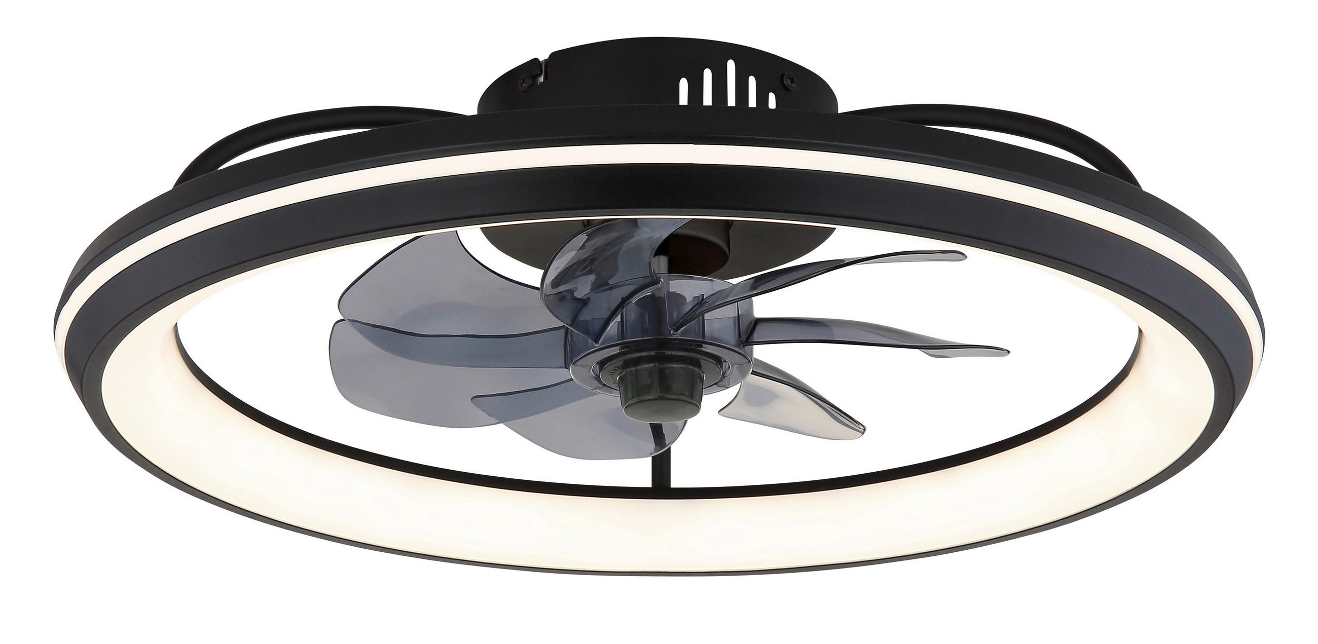 DECKENVENTILATOR  50/14 cm    - Opal/Schwarz, Design, Kunststoff/Metall (50/14cm) - Globo