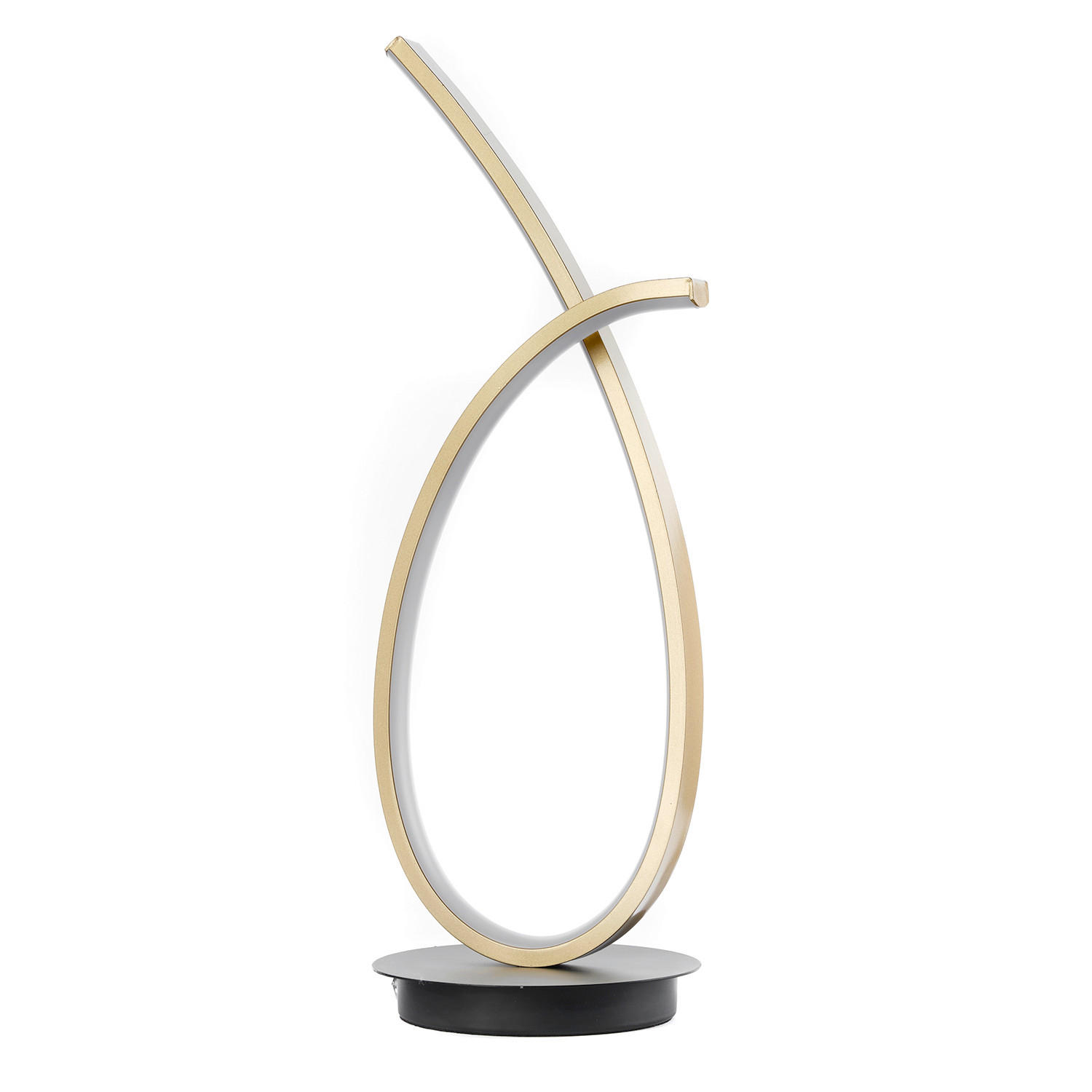 XXXLutz Led-Tischleuchte Schwarz, Gold 14x43x14 cm