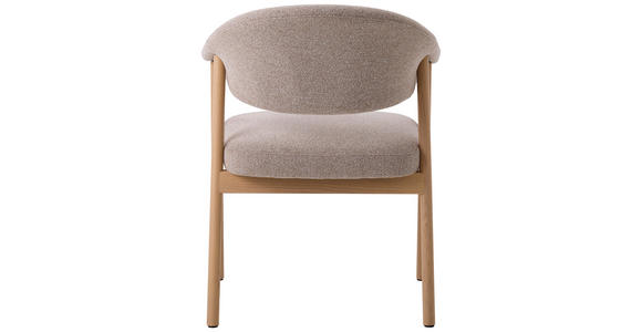 ARMLEHNSTUHL in Flachgewebe - Sandfarben/Eichefarben, KONVENTIONELL, Holz/Textil (63/81/63cm) - Ambia Home