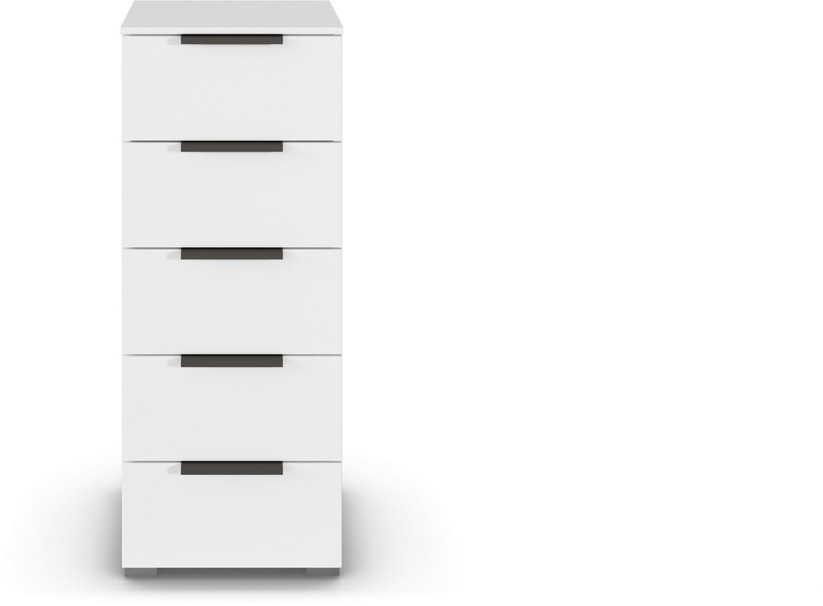 KOMMODE 40/100/42 cm  in Weiss  - Weiss/Graphitfarben, Trend, Holzwerkstoff/Metall (40/100/42cm) - Novel
