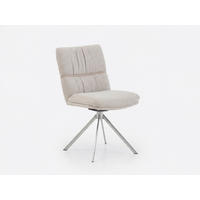 STUHL  Beinauswahl, Stoffauswahl, Sitzfläche 360° drehbar, automatische Rückholfunktion Mikrofaser  Naturfarben  - Edelstahlfarben/Naturfarben, Design, Textil/Metall (49/86/63cm) - Valdera