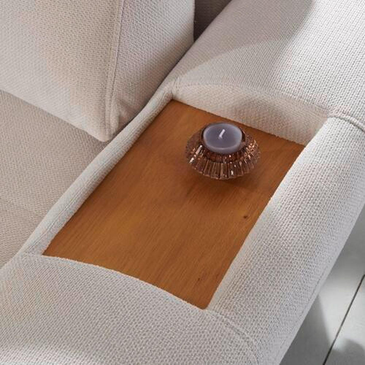 ECKSOFA in Webstoff Grau  - Eichefarben/Grau, Design, Holz/Textil (175/282cm) - Carryhome