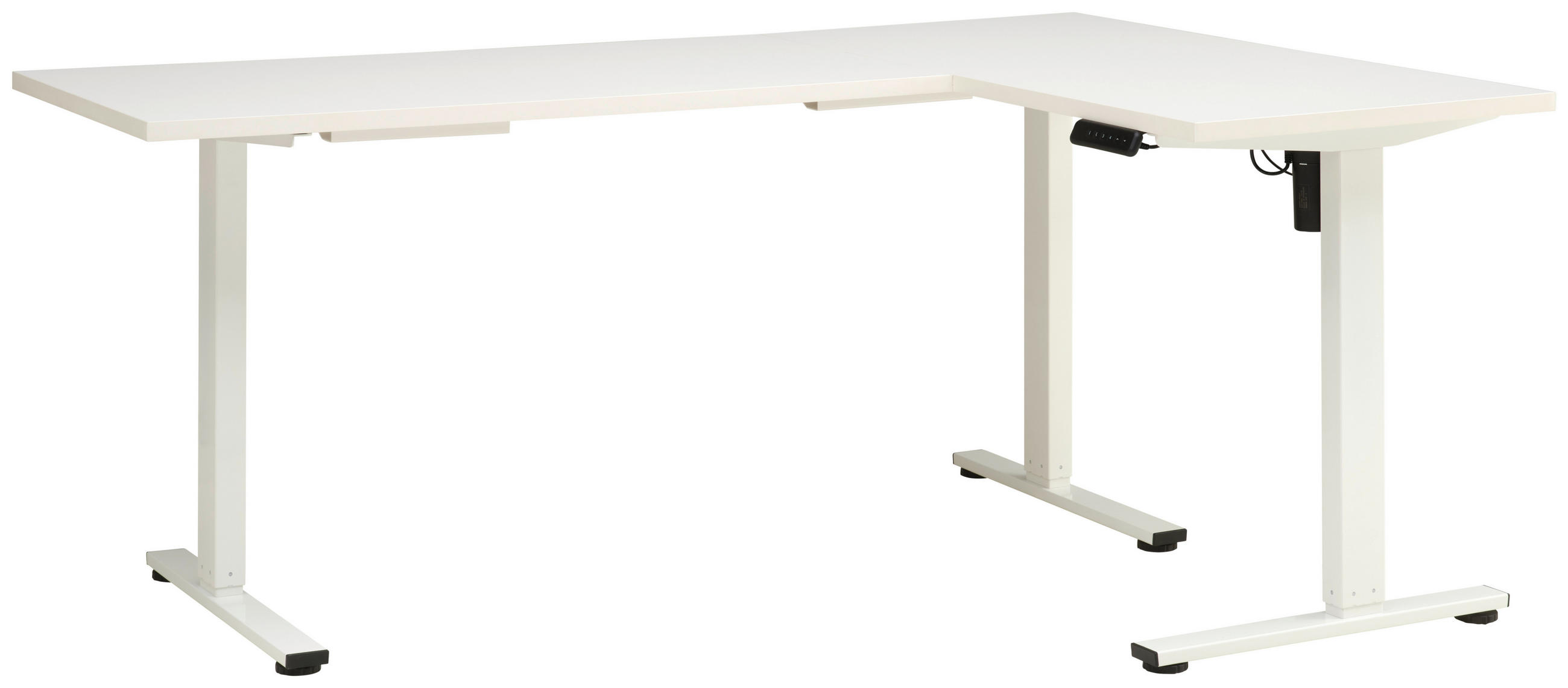 SCHREIBTISCH höhenverstellbar  - Weiß, MODERN, Holzwerkstoff/Metall (180/120/74,5/119cm) - MID.YOU
