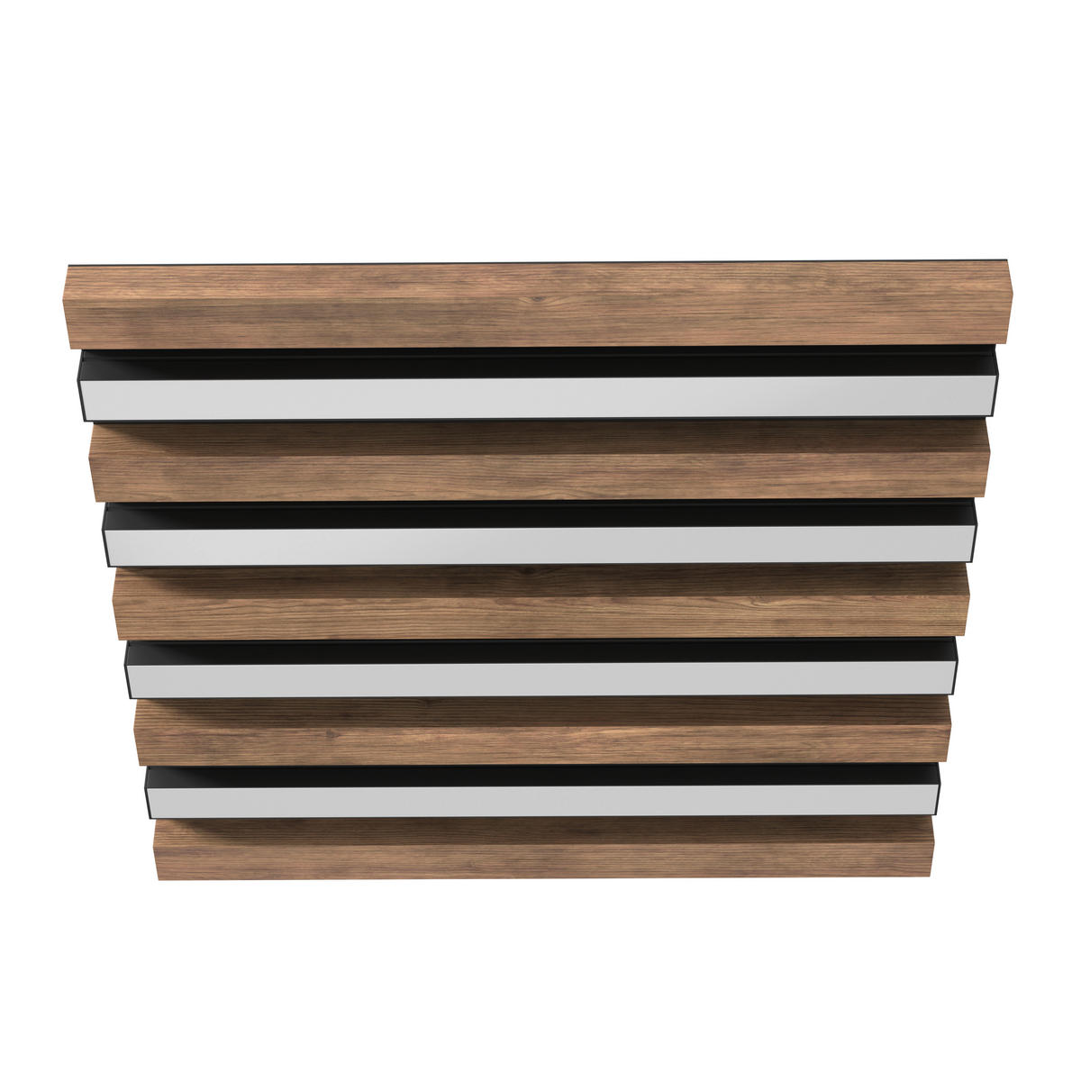 LED-DECKENLEUCHTE 30/30/5 cm   - Dunkelbraun/Schwarz, Natur, Holzwerkstoff/Kunststoff (30/30/5cm)