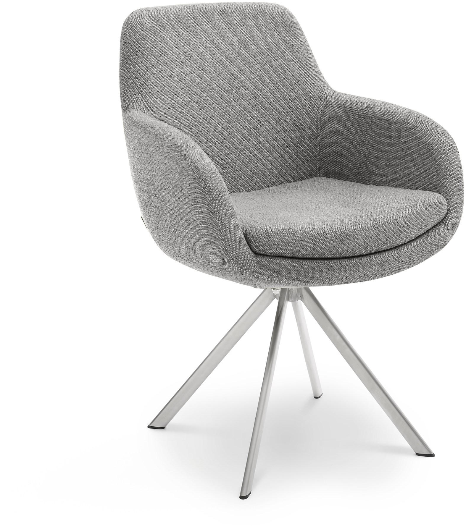 ARMLEHNSTUHL  in Edelstahl Webstoff  - Edelstahlfarben/Grau, Design, Textil/Metall (62/86/66cm) - Musterring