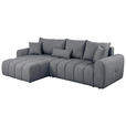 ECKSOFA  in Velours Dunkelgrau  168/298 cm  - Dunkelgrau/Schwarz, KONVENTIONELL, Kunststoff/Textil (168/298cm) - Carryhome