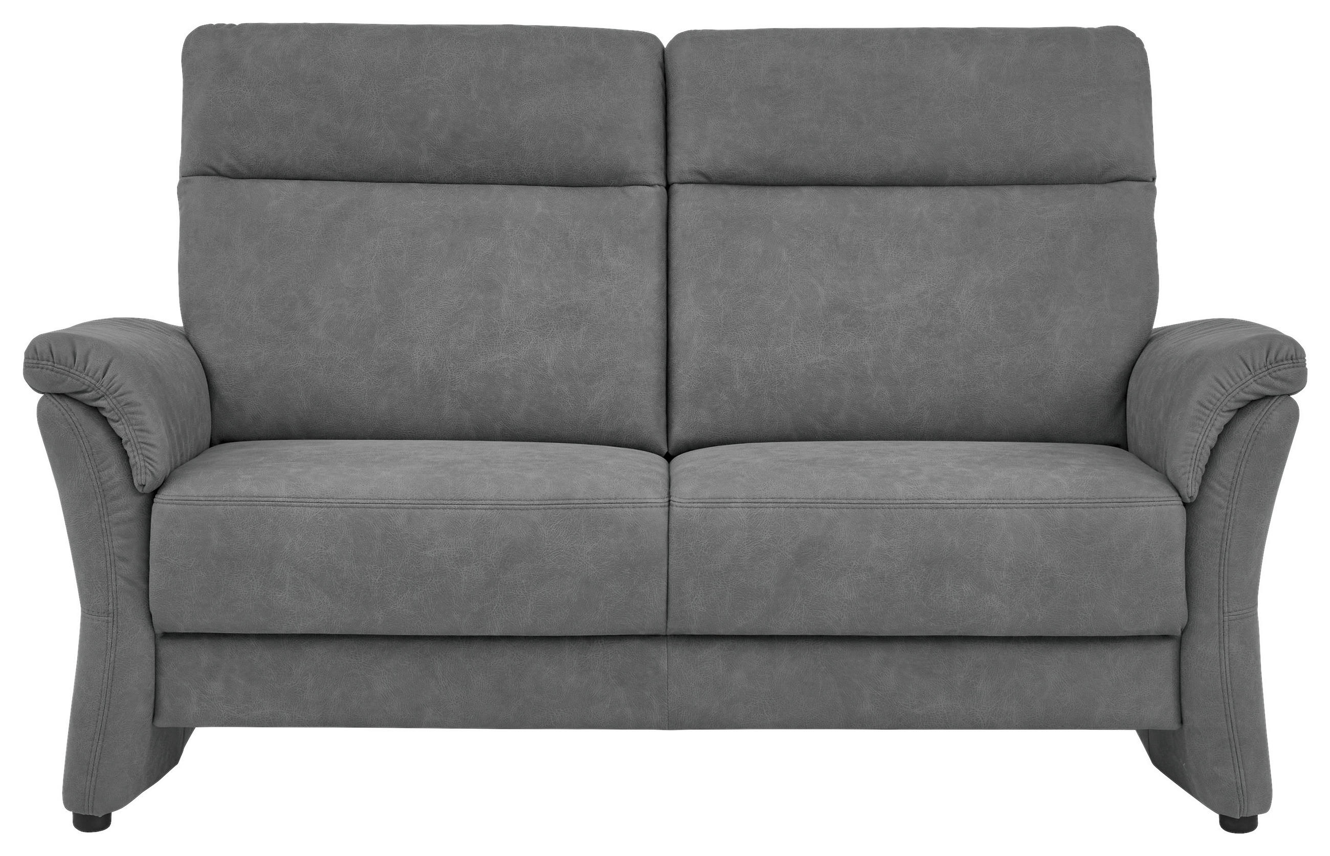 2,5-SITZER  in Mikrofaser Dunkelgrau Modern, Retro  - Dunkelgrau/Schwarz, KONVENTIONELL, Kunststoff/Textil (170/98/91cm) - Elegando