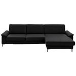 ECKSOFA in Echtleder Schwarz  - Schwarz, Design, Leder/Metall (334/176cm) - Dieter Knoll