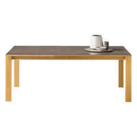 ESSTISCH in Holz, Keramik 140/100/75,3 cm  - Eichefarben/Grau, Design, Holz/Keramik (140/100/75,3cm) - TEAM 7