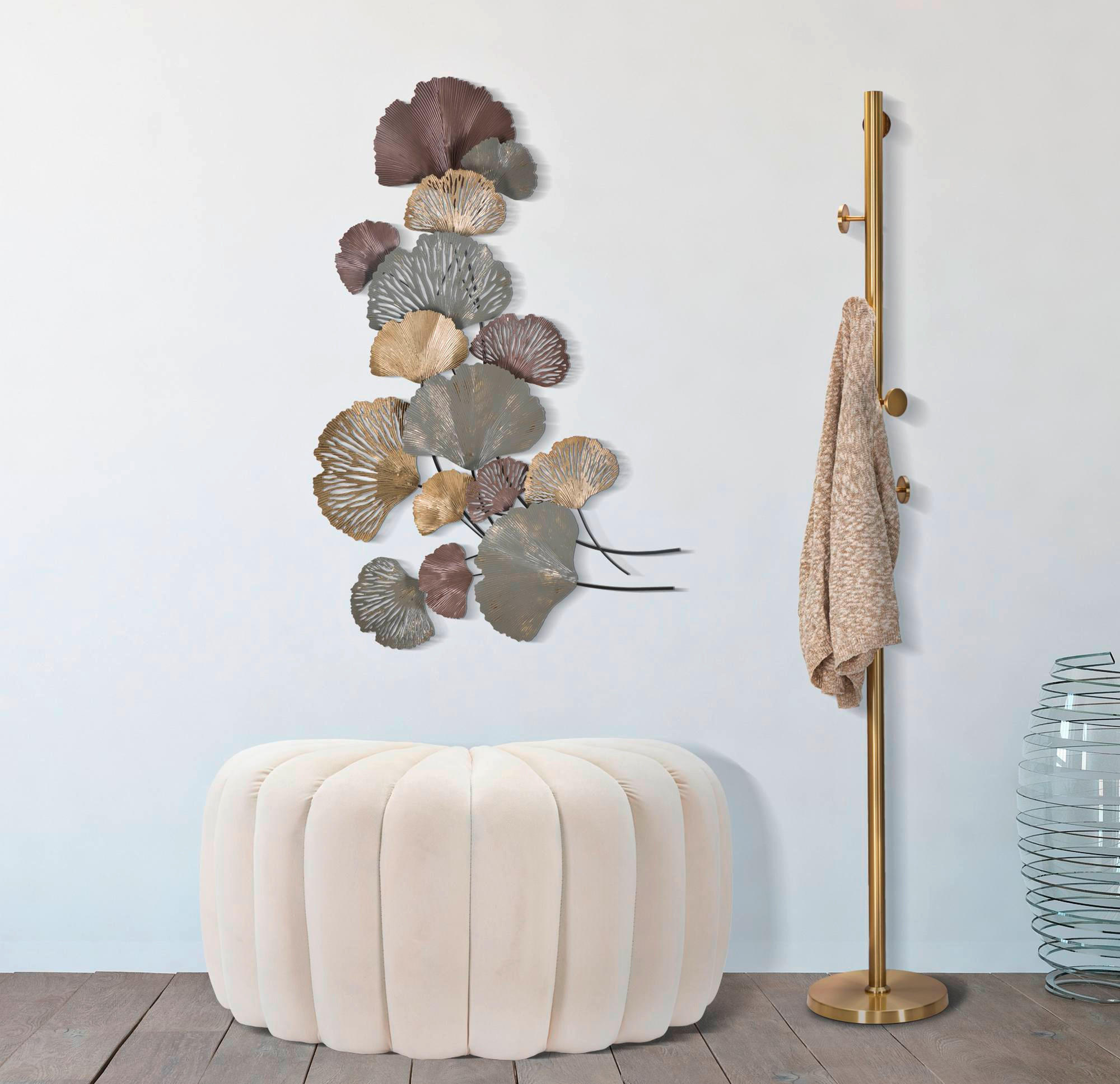 Wanddeko Diply Metall  - Goldfarben/Grau, Basics, Metall (76/126/7.6cm)