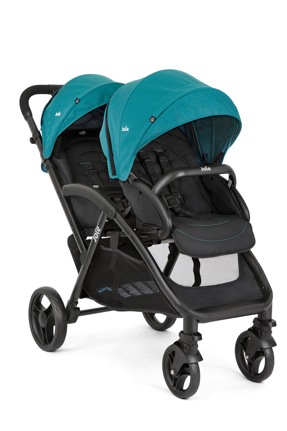 GESCHWISTERWAGEN EVALITE DUO  - Schwarz/Hellblau, Basics, Textil/Metall (56/101,5/104cm) - Joie