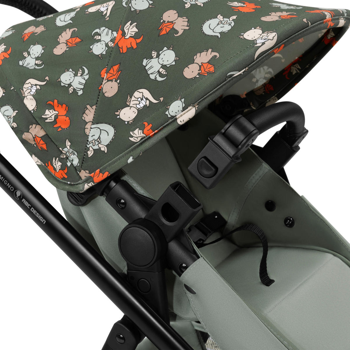 PUPPENWAGEN - Multicolor/Olivgrün, Basics, Textil/Metall (62/45/67cm) - ABC Design