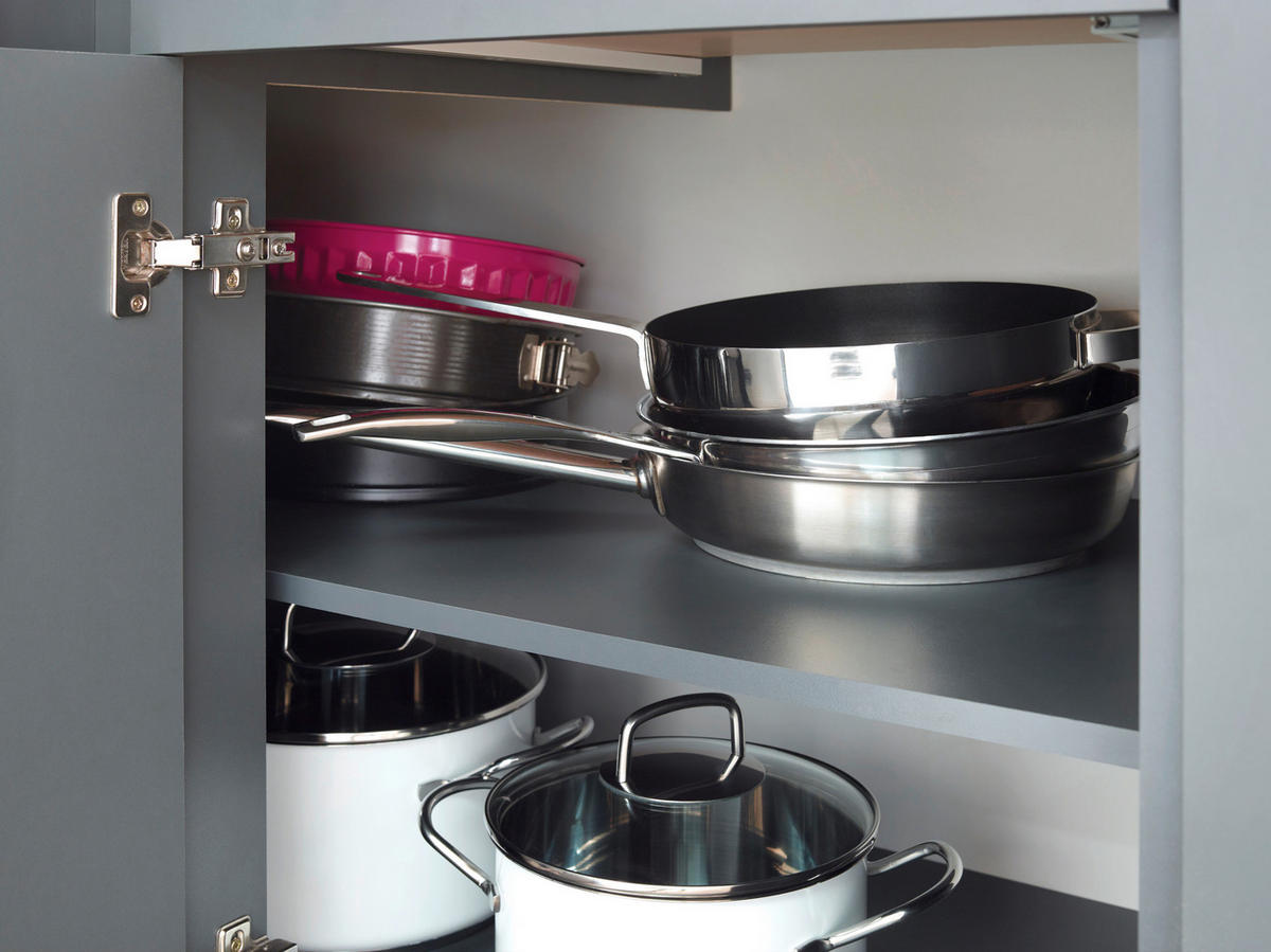 MODULKÖK UTAN VITVAROR 280 cm   i grå  - silver/grå, Design, metall/trämaterial (280cm) - Respekta