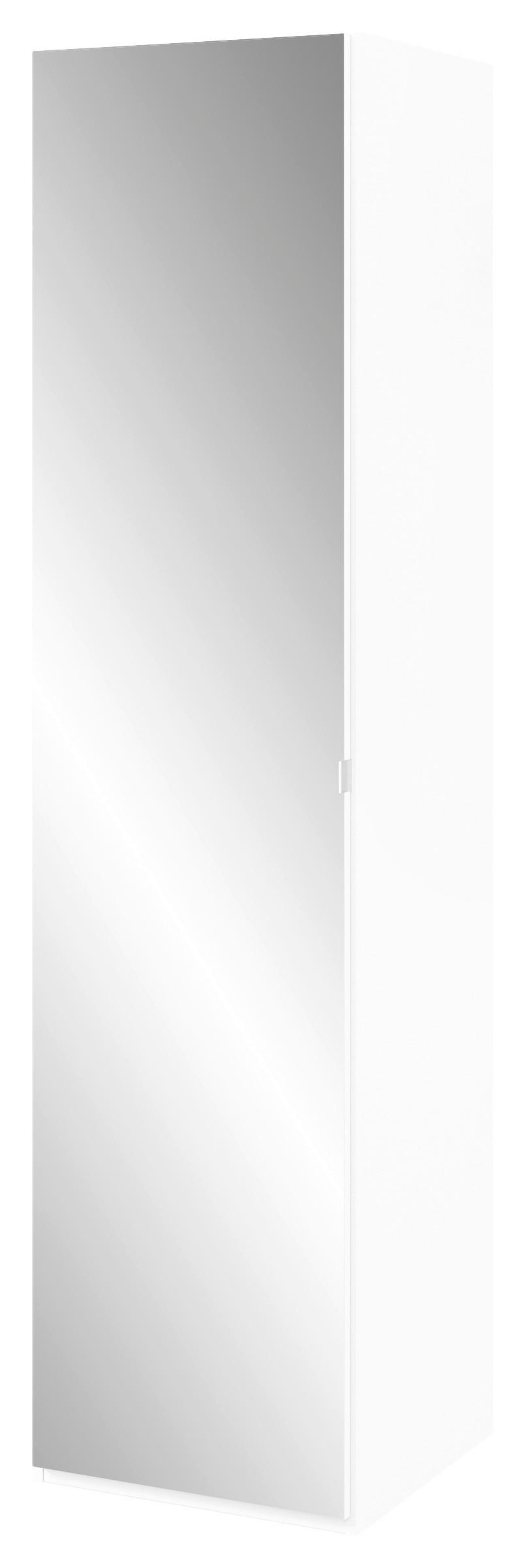 KLEIDERSCHRANK 1-türig Weiß  - Edelstahlfarben/Weiß, Design, Glas/Holzwerkstoff (51,3/213,6/59,3cm) - Cantus