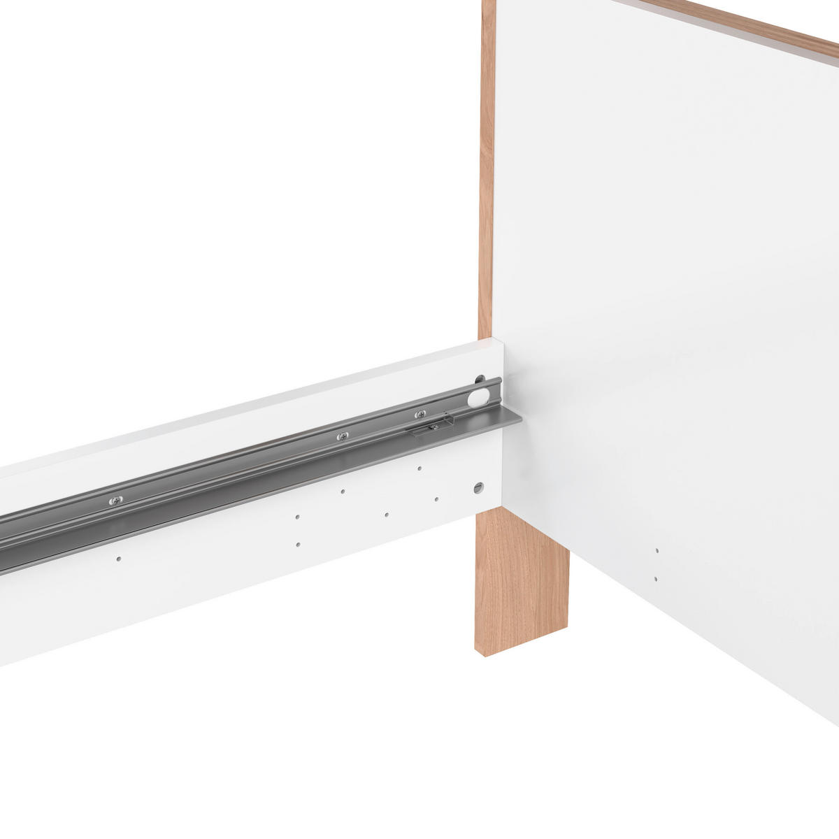 BETT 180/200 cm  in Eichefarben, Weiß  - Eichefarben/Weiß, KONVENTIONELL (180/200cm) - Boxxx