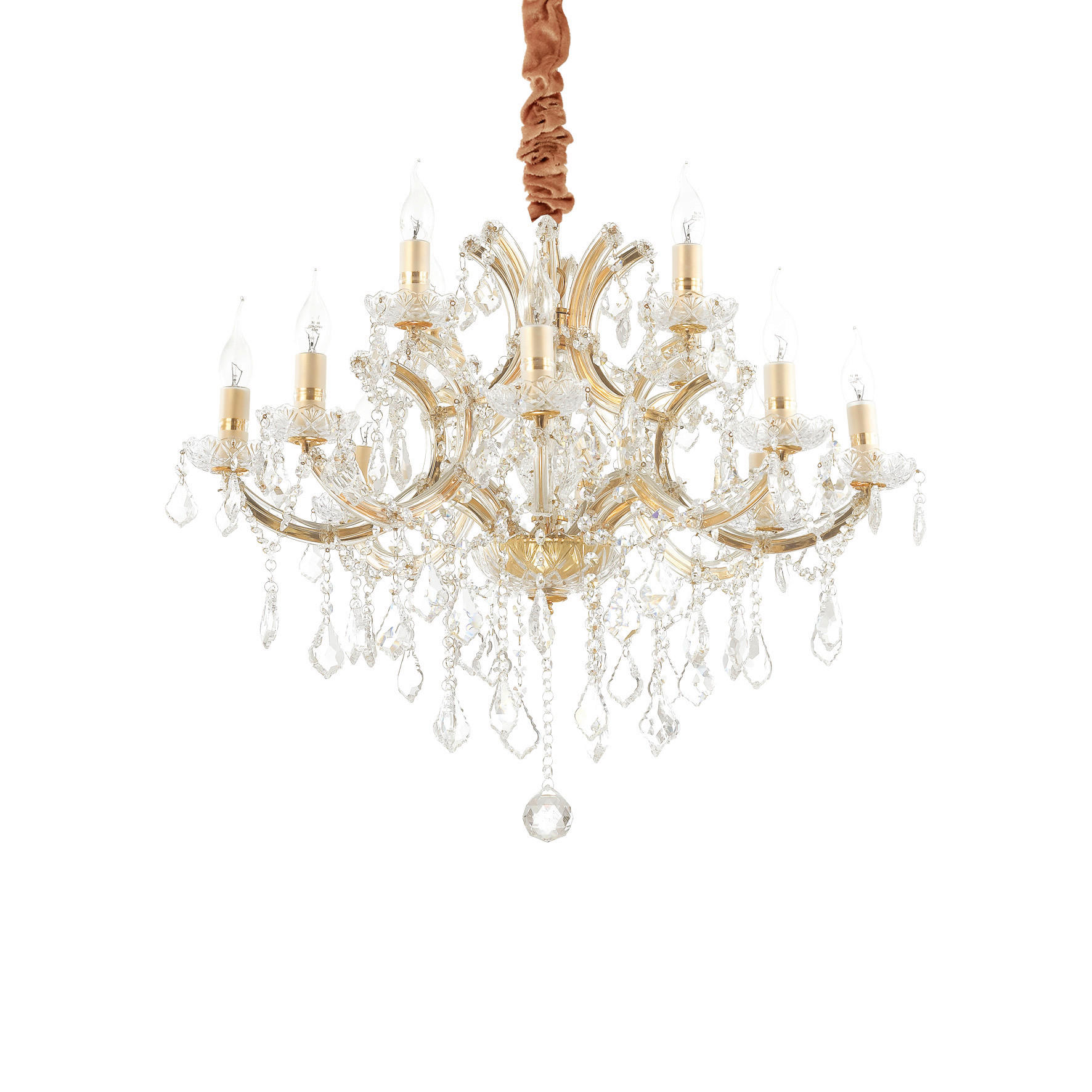 KRONLEUCHTER 74/88/170 cm   - Transparent/Goldfarben, KONVENTIONELL, Glas/Metall (74/88/170cm)
