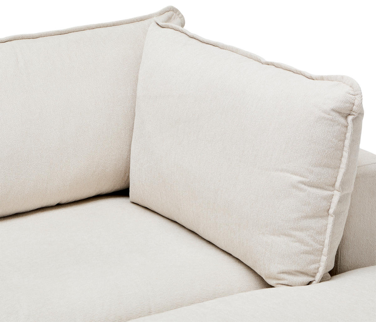 ROHOVÁ SEDACIA SÚPRAVA, textil, krémová - krémová/tmavohnedá, Basics, drevo/textil (301/315cm) - Livetastic