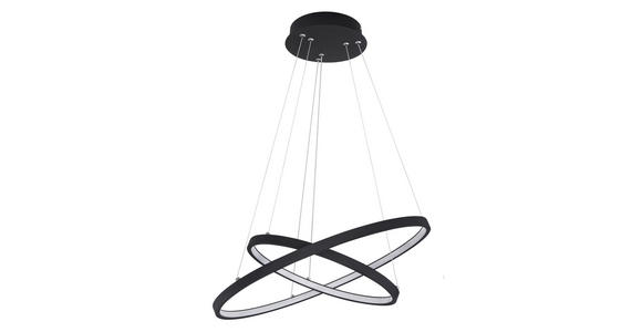 LED-HÄNGELEUCHTE 51 cm - Opal/Schwarz, LIFESTYLE, Kunststoff/Metall (51cm) - Novel