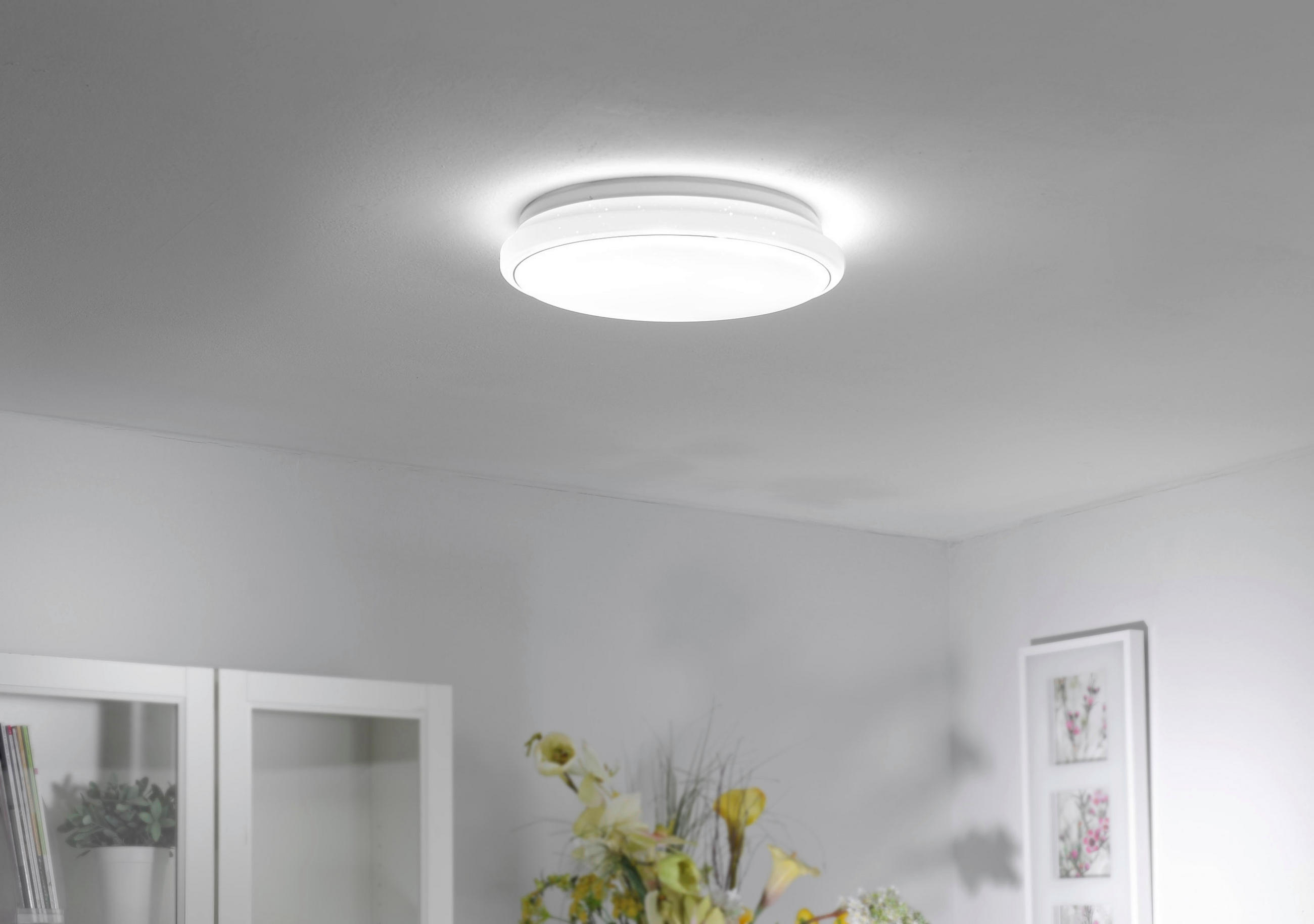 LED-DECKENLEUCHTE Lolasmart-Jupi  Smart 59/59/10,8 cm   - Weiß, Design, Kunststoff (59/59/10,8cm)