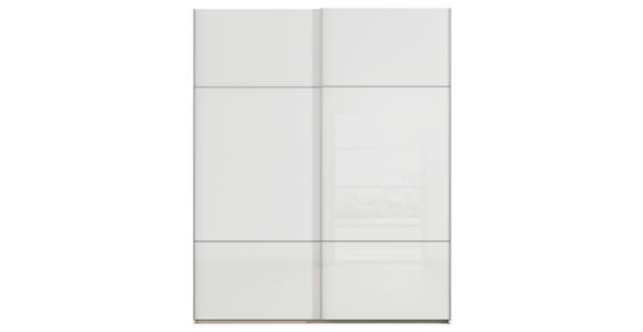 SCHWEBETÜRENSCHRANK 162/223/68 cm 2-türig Weiß, Champagner - Champagner/Alufarben, KONVENTIONELL, Glas/Holzwerkstoff (162/223/68cm) - Novel