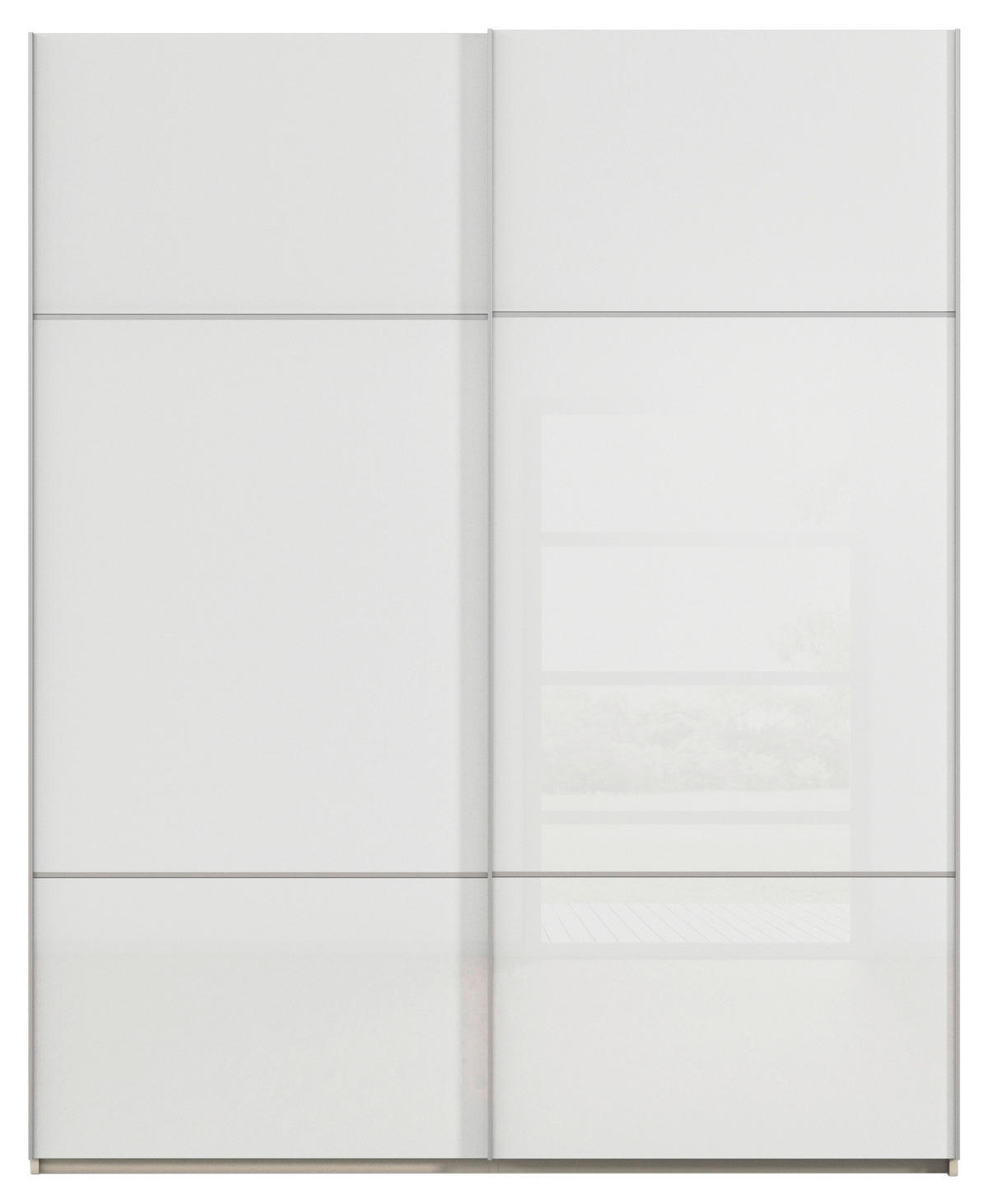 SCHWEBETÜRENSCHRANK 162/223/68 cm 2-türig Weiß, Champagner  - Champagner/Alufarben, KONVENTIONELL, Glas/Holzwerkstoff (162/223/68cm) - Novel