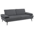 3-SITZER-SOFA in Velours Silberfarben  - Beige/Silberfarben, Design, Textil/Metall (222/89/104cm) - Dieter Knoll