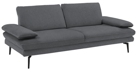 3-SITZER-SOFA in Velours Silberfarben - Beige/Silberfarben, Design, Textil/Metall (222/89/104cm) - Dieter Knoll