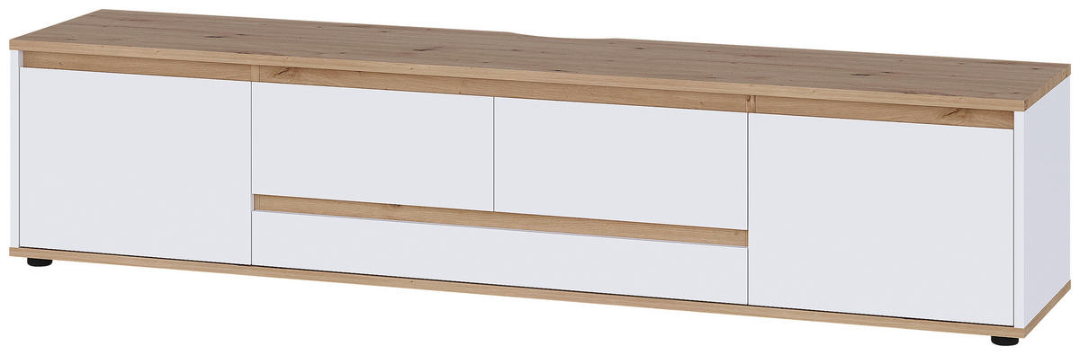TV-BÄNK 180/50/42 cm  - vit/svart, Modern, trämaterial (180/50/42cm) - Carryhome