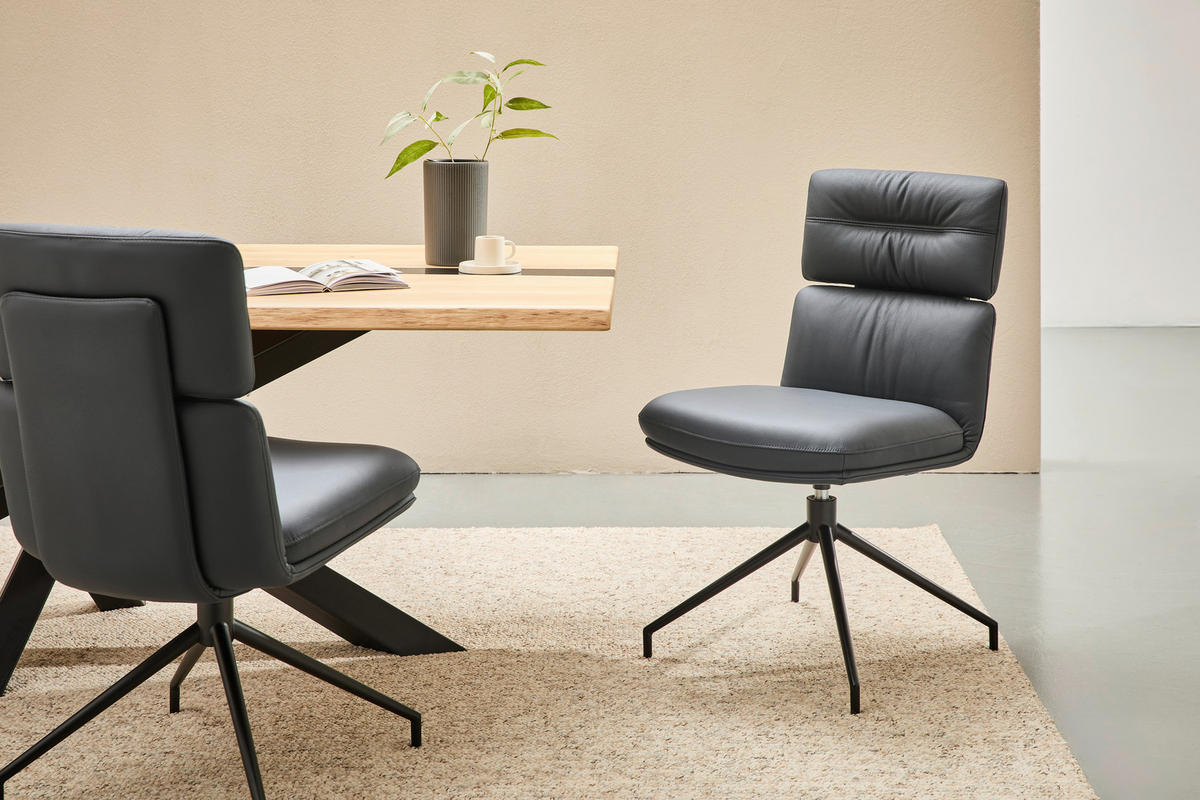 STOLIČKA, čierna - čierna, Design, kov/koža (50/92/64,5cm) - Dieter Knoll