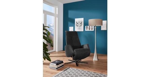 RELAXSESSEL in Leder Dunkelgrau  - Dunkelgrau/Anthrazit, Design, Leder/Metall (71/114/84cm) - Johann Jakob